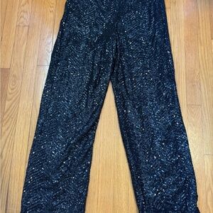Black Sequin Women's Pants